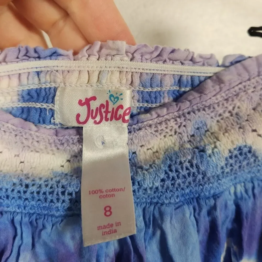 Justice y2k Tie Dye Prairie Maxi Skirt Boho Hippie Fairy Youth Girls Size 8
